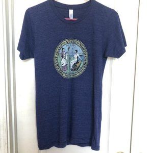 American Apparel the Track Shirt Navy Short Sleeve North Carolina Size Small